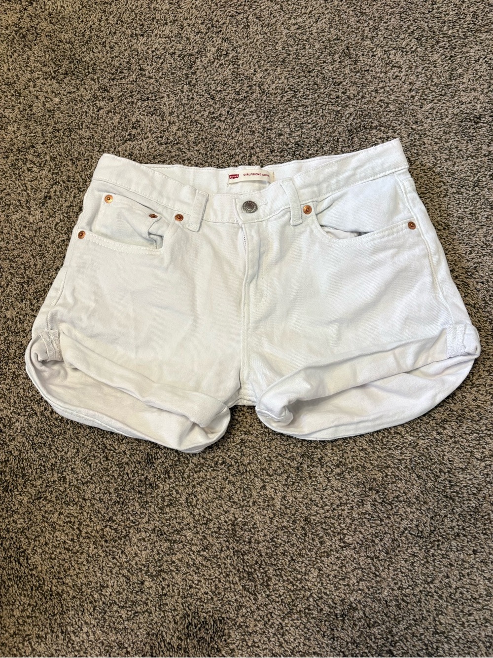 Levi's Women's White Rolled-Hem Denim Shorts